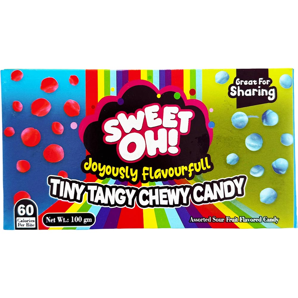 Sweet Oh Tiny Tangy Chewy Candy Theater Box 100g - Case of 12
