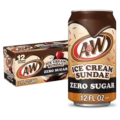 A&W Ice Cream Sundae Zero 355ml - Case of 12 (USA)