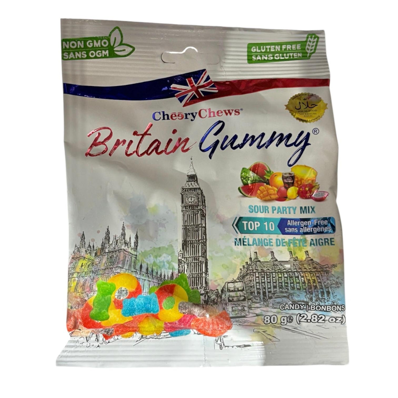 Britain Gummy Sour Party Mix 80g (12 pack)