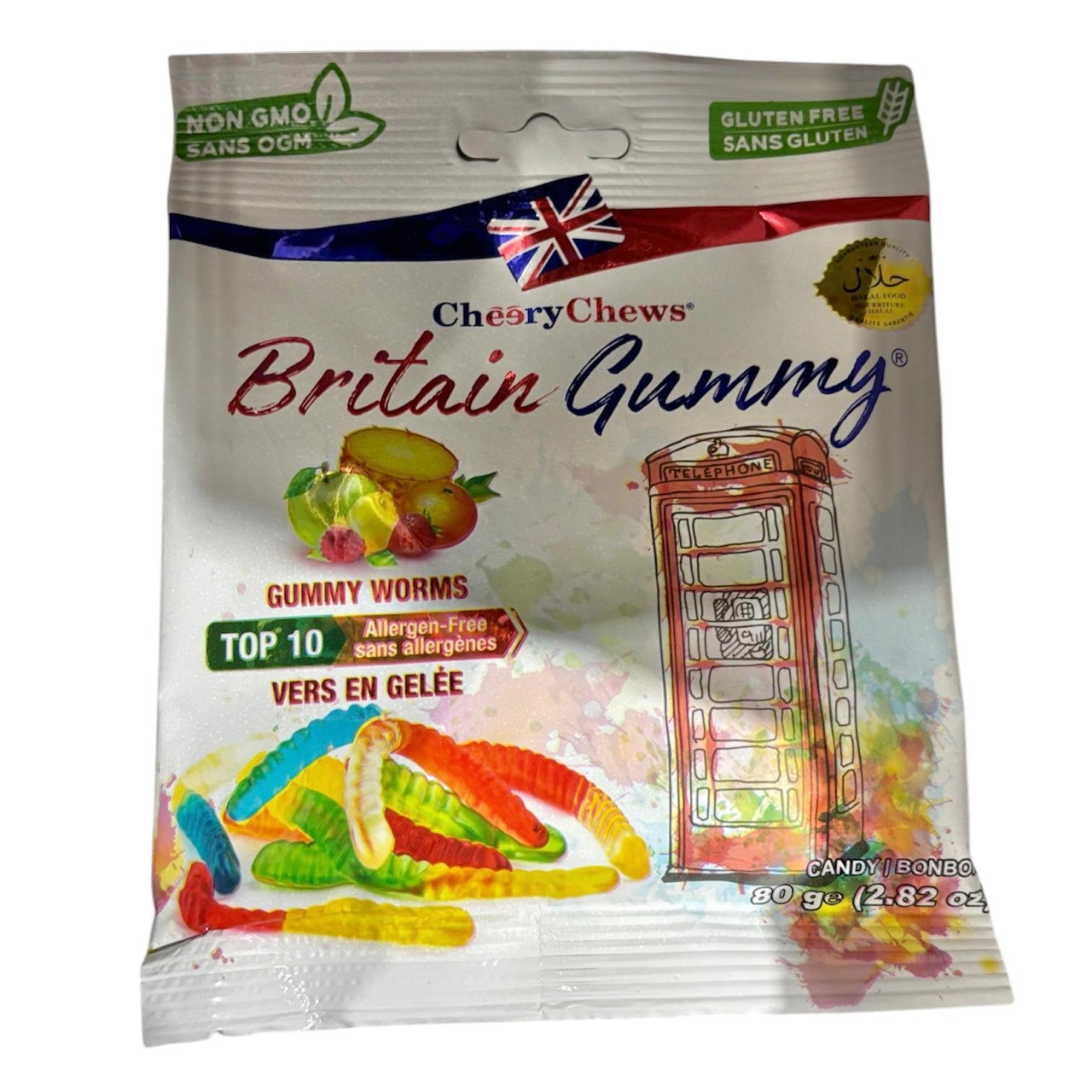 Britain Gummy Worms 80g (12 pack)