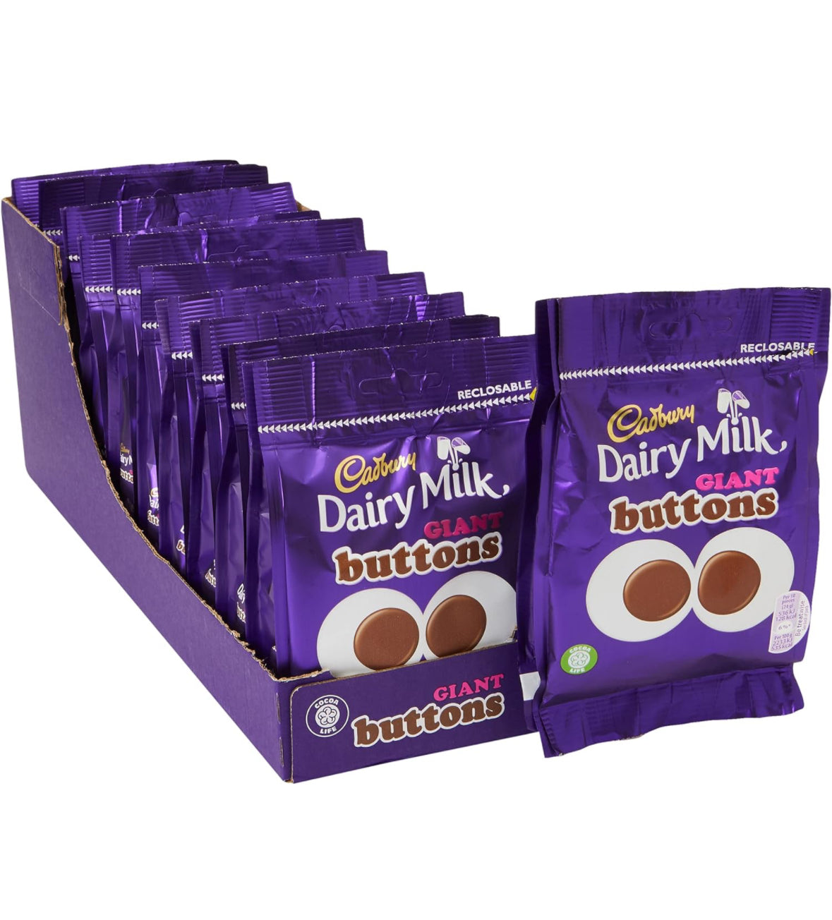 Cadbury Dairy Milk Buttons Pouch 85g - Case of 10 - UK