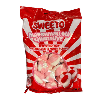 Sweeto Marshmallow Peppermint Twists Peg Bag 100g - Case of 12