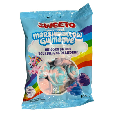 Sweeto Marshmallow Unicorn Swirls Peg Bag 100g - Case of 12