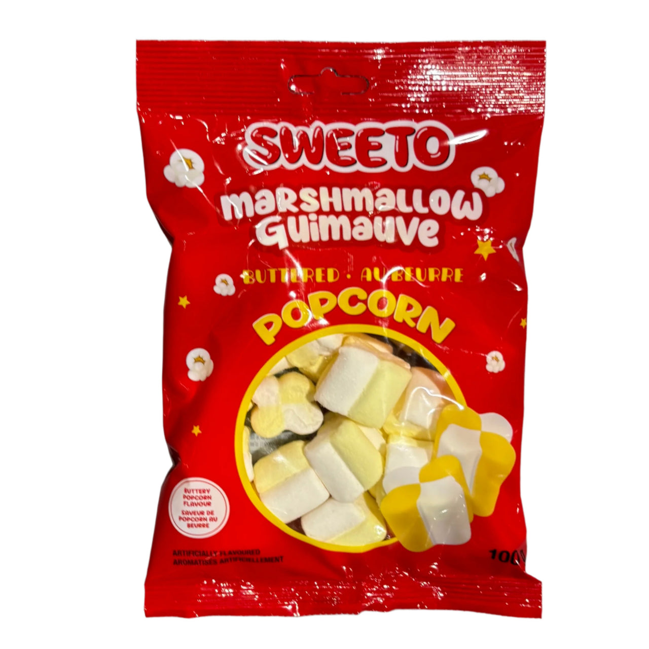 Sweeto Marshmallow Popcorn Peg Bag 100g - Case of 12
