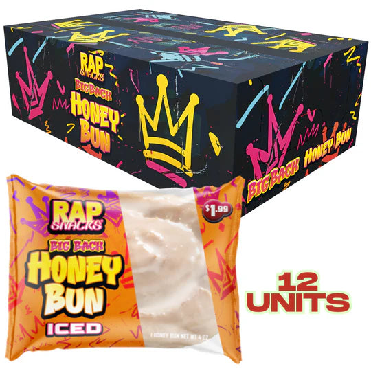 Rap Snacks Big Back Jumbo Honey Bun Iced 1.36kg - 12 Pack