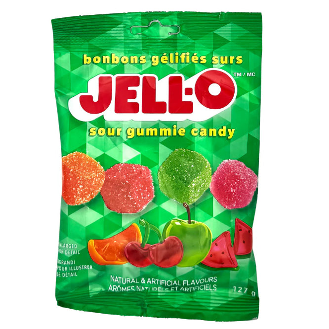 Jell-O Sour Gummie Candy 127g - Case of 12