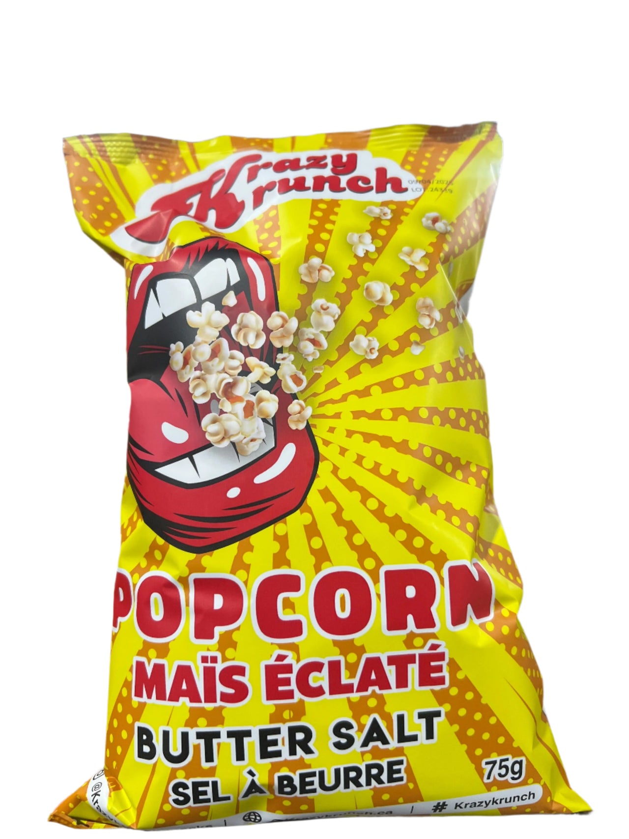 Krazy Krunch Butter Salt Popcorn 75g - Case of 15