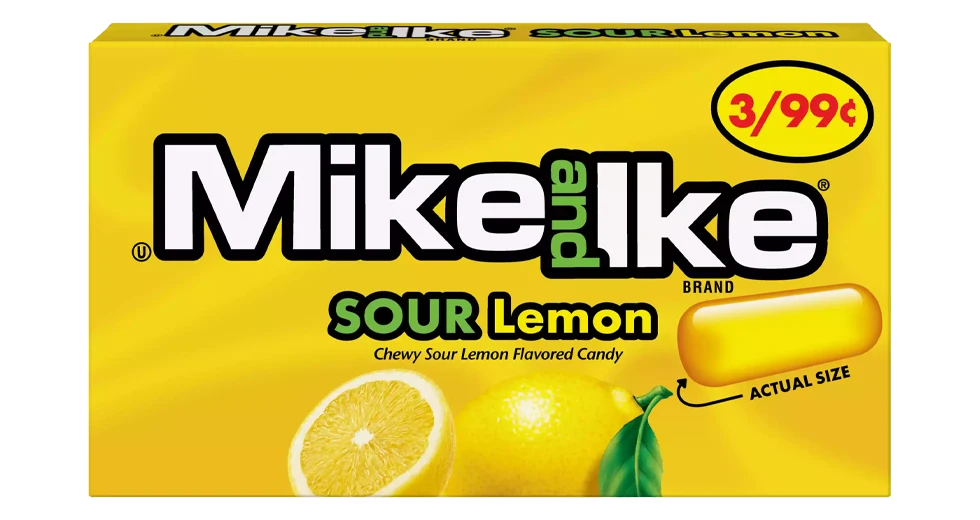 Mike & Ike Sour Lemon 22g - Case of 24