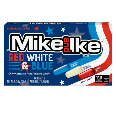 Mike & Ike Red White & Blue Theater Box 120g - (12 Pack)