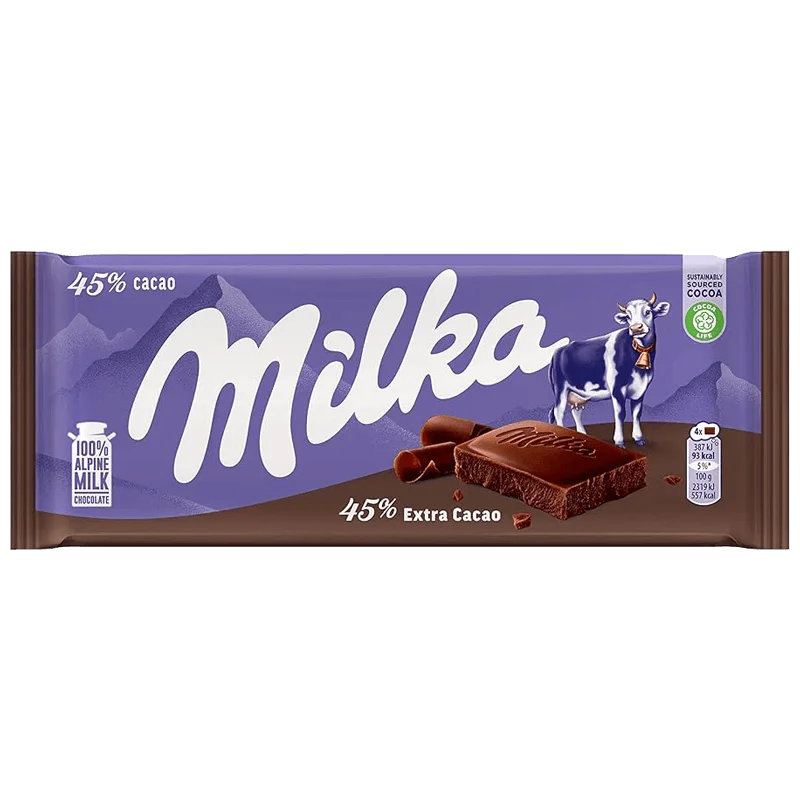 Milka 45% Extra Cacao Bar 90g - Case of 25 (EU)