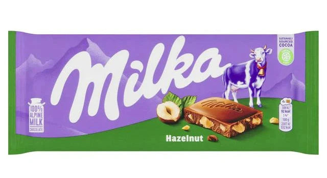 Milka Hazelnut Bar 100g (Case of 22) - EU