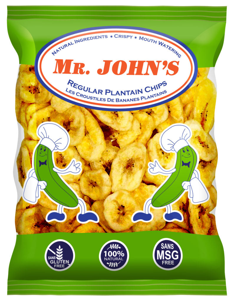 Mr. John's Regular Plantain Chips 135g - Case of 12