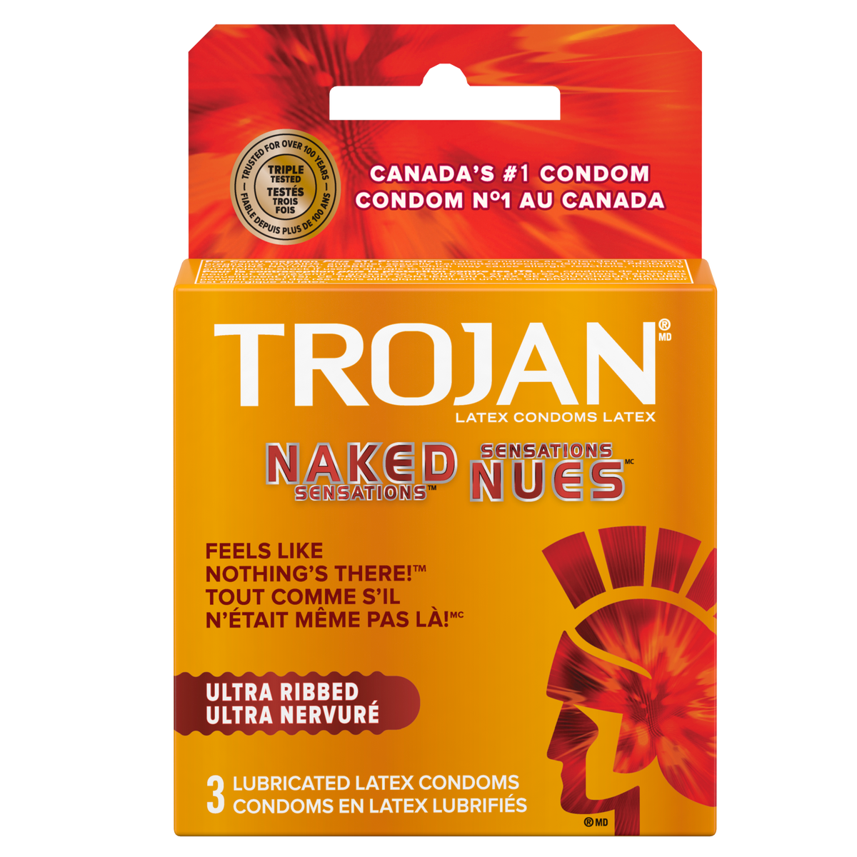 Trojan Naked Sensations Ultra Ribbed Condoms 3ct - Pack of 6 – Stockup ...