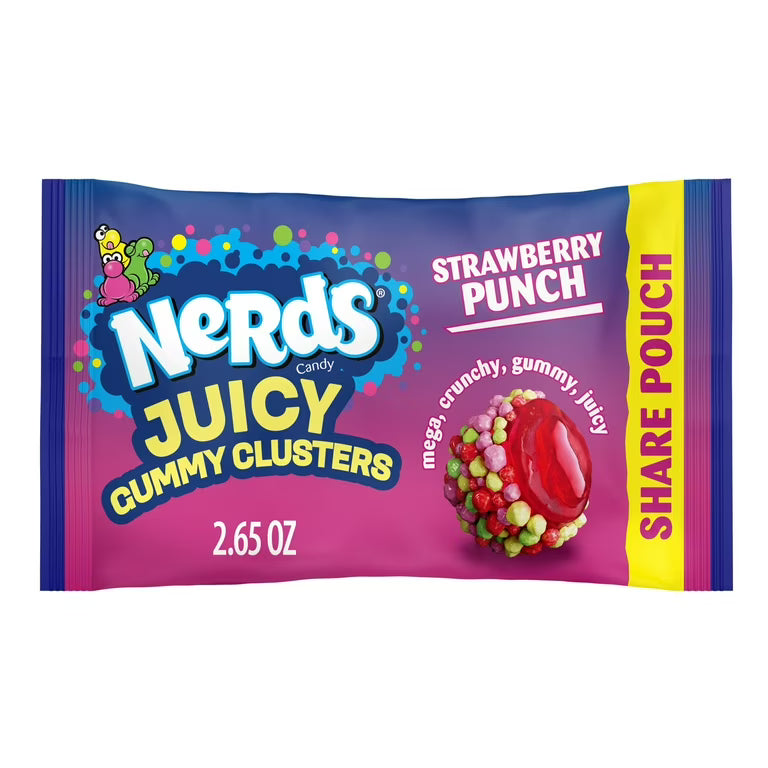 Nerds Juicy Gummy Clusters Strawberry Punch Share Pouch 2.65oz - 12ct