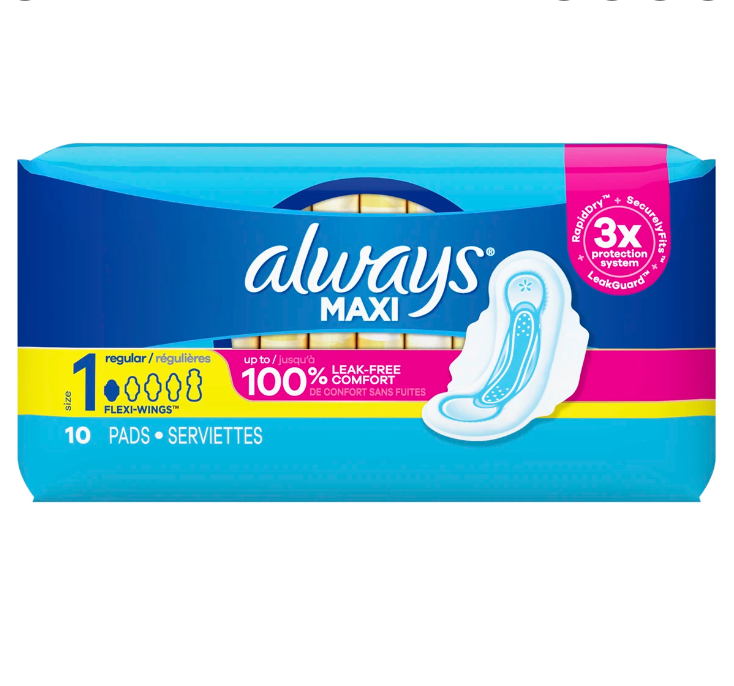 Always Maxi Regular Pads 10ct - Case of 12