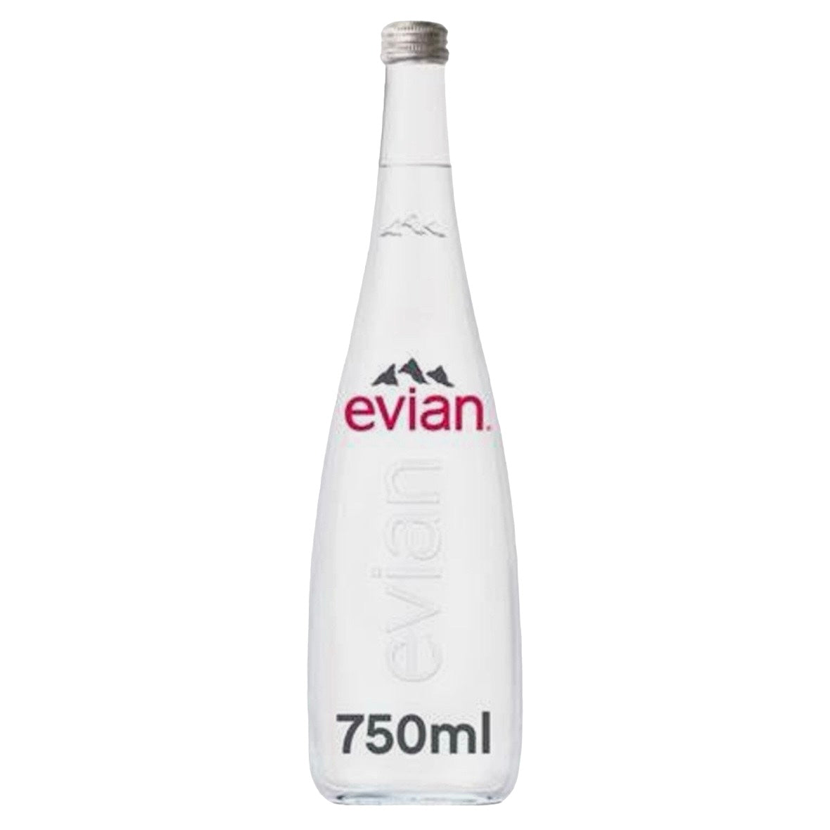 Evian Natural Mineral Water Glass 750ml (12 pack)