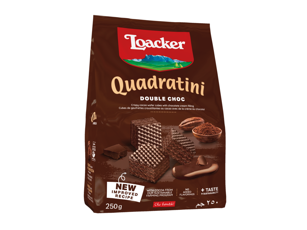 Loacker Quadratini Double Chocolate 250g - Case of 6