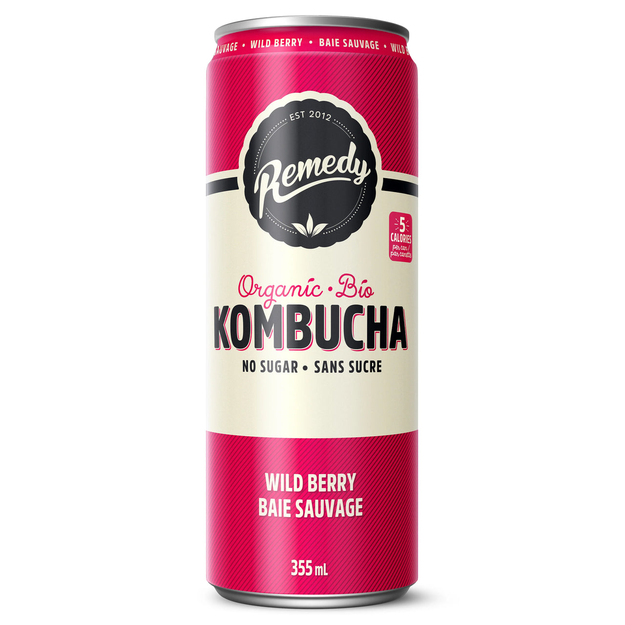Remedy Organic Kombucha Wild Berry 355ml (12 Pack)