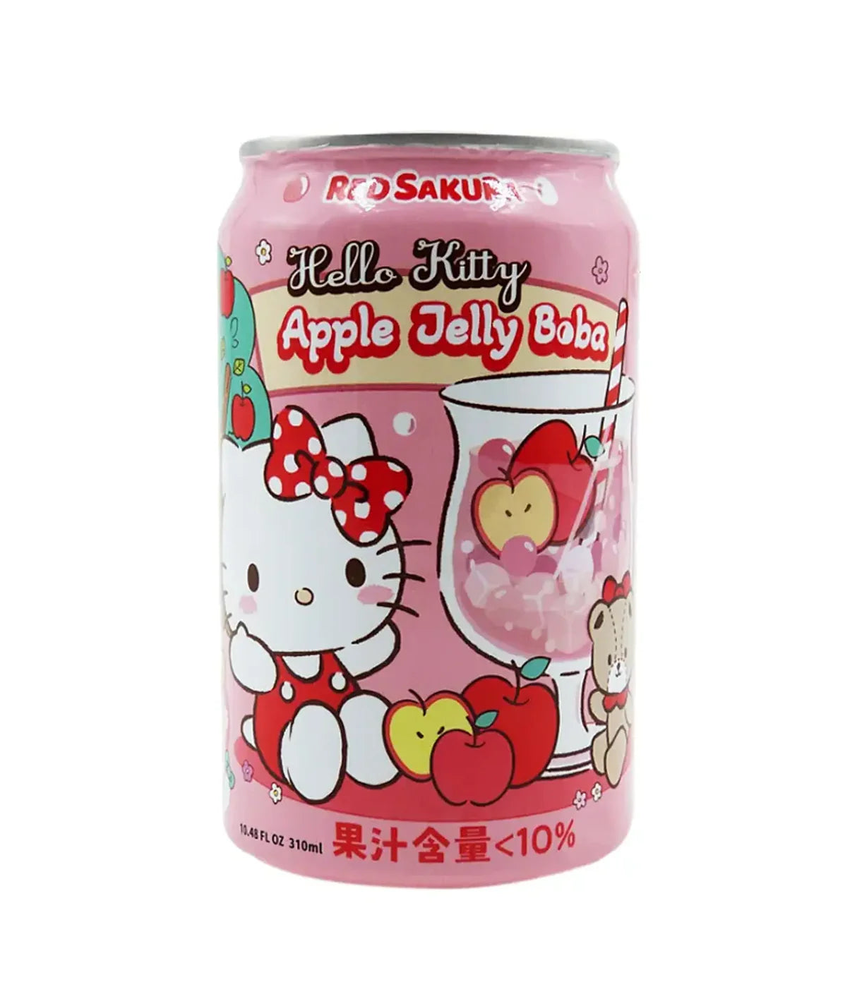 Hello Kitty Apple Jelly Boba 310ml - Case of 24 (Japan)