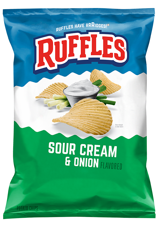 Ruffles Sour Cream & Onion Potato Chips 60g - 36 Count