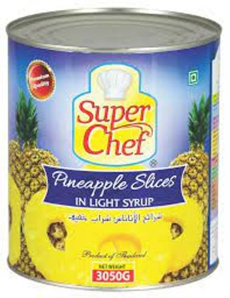 Super Chef Pineapple Slices in Light Syrup 3050g - Case of 6