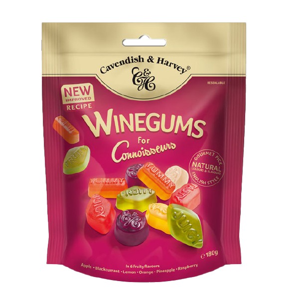 Cavendish & Harvey Winegums Candy 180g - Case of 14