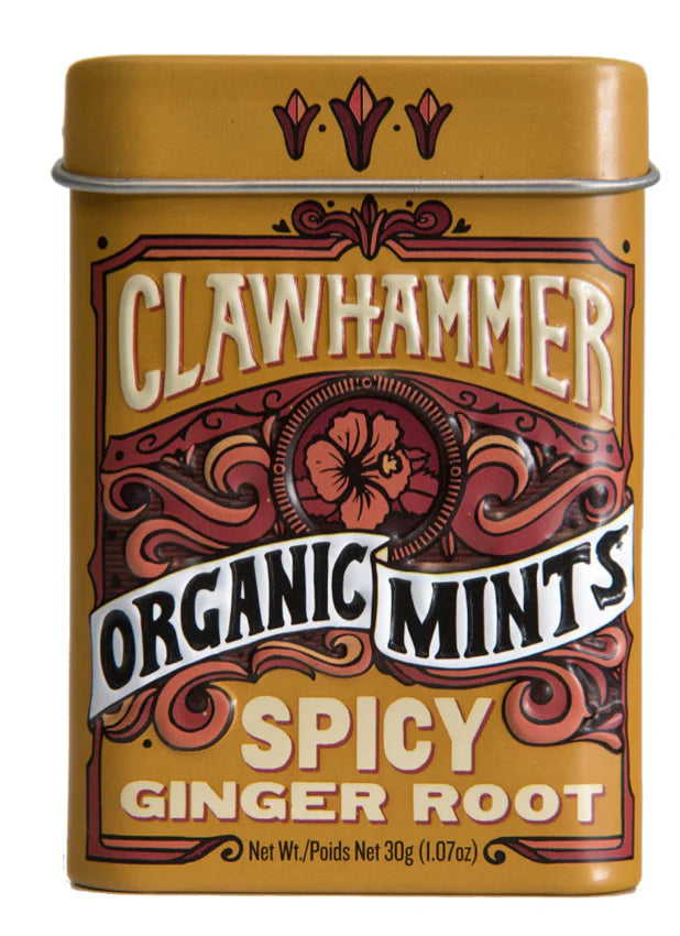 Clawhammer Organic Mints Spicy Ginger Root 50g - 12ct