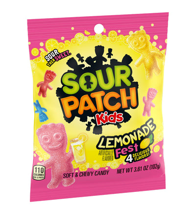Sour Patch Kids Lemonade Peg 102g - Case Of 12