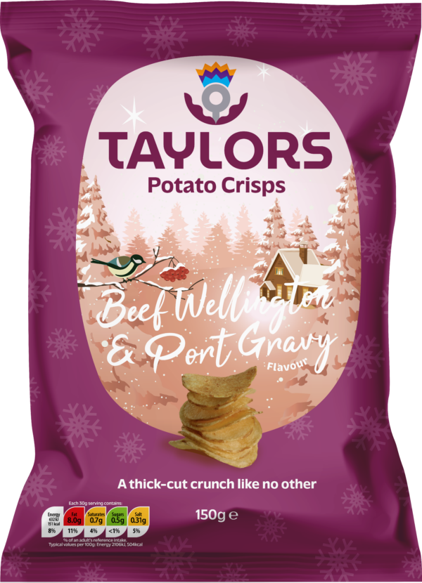 Taylors Potato Crisps Beef Wellington & Port Gravy 150g - Case of 8