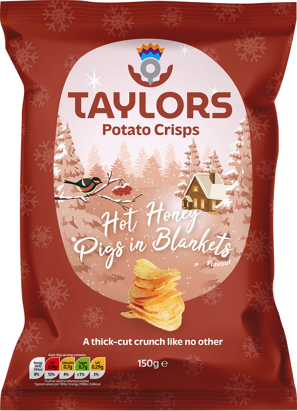 Taylors Potato Crisps Hot Honey Pigs in Blankets 150g - Case of 8