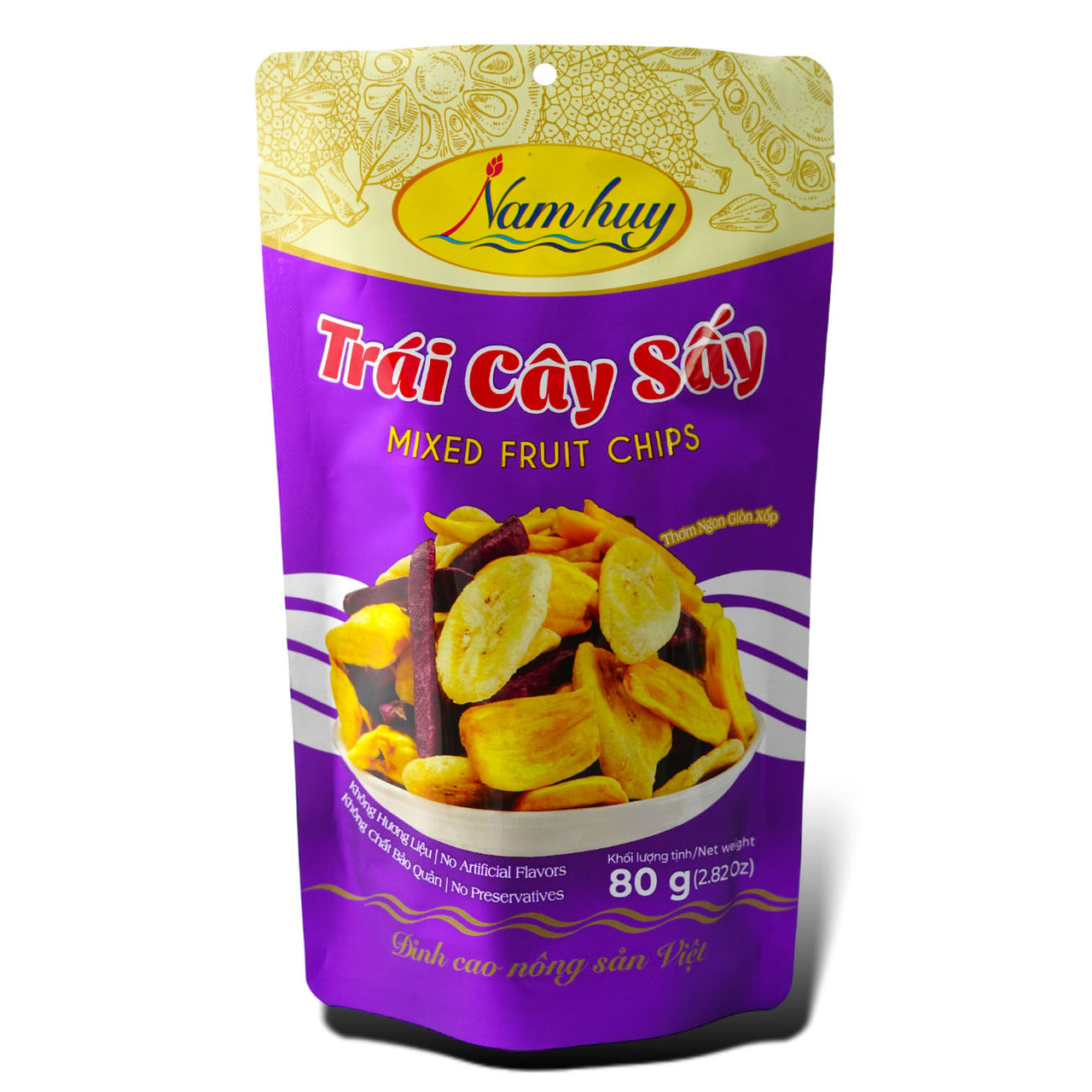 Nam Huy Mixed Fruit Chips (Trái Cây Sấy) 80g - Case of 12