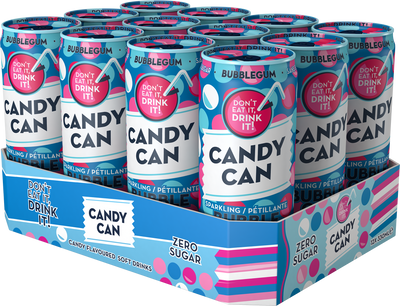 Candy Can Sparkling Bubblegum 330ml - (Case of 12)