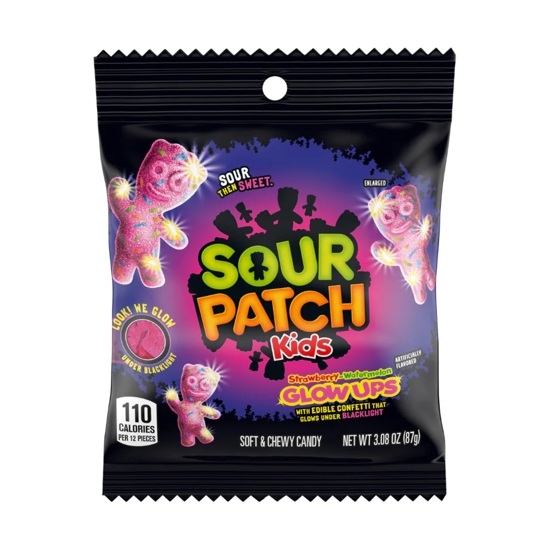Sour Patch Kids Glow Ups Peg Bag 87g - Case Of 12
