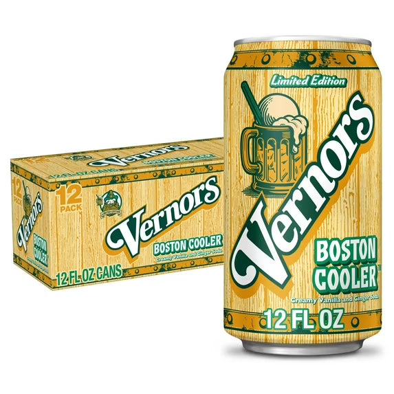 Vernors Boston Cooler - Creamy Vanilla & Ginger Soda 355ml - Case of 12