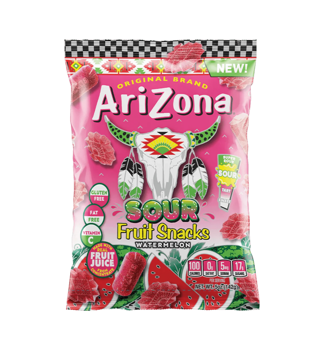 Arizona Sour Fruit Snacks Watermelon 142g - Case of 12