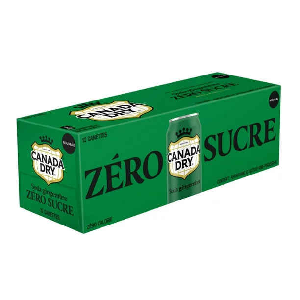 Canada Dry Ginger Ale ZERO 355ml - Case of 12