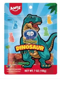 Amos 4D Gummy Dinosaur 7oz - Case of 12