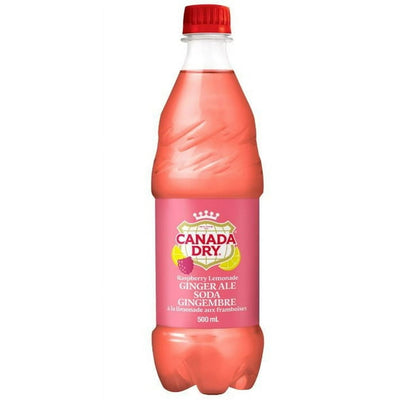 Canada Dry Raspberry Lemonade Ginger Ale 500ml (24 pack) - Canadian