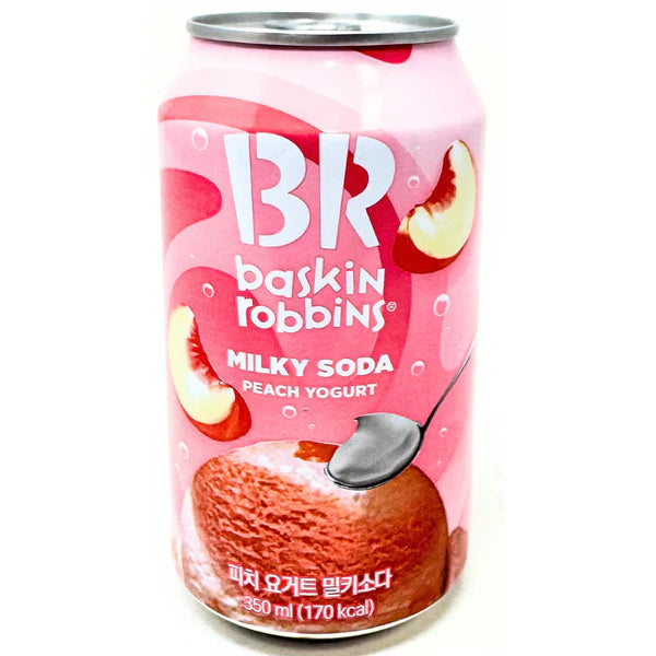 Baskin Robbins Milky Soda Peach Yogurt 350ml - Case of 24 (Korea)