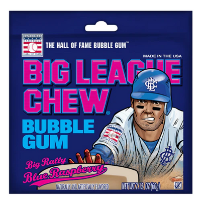 Big League Chew Bubble Gum Big Rally Blue Raspberry (Case of 12)