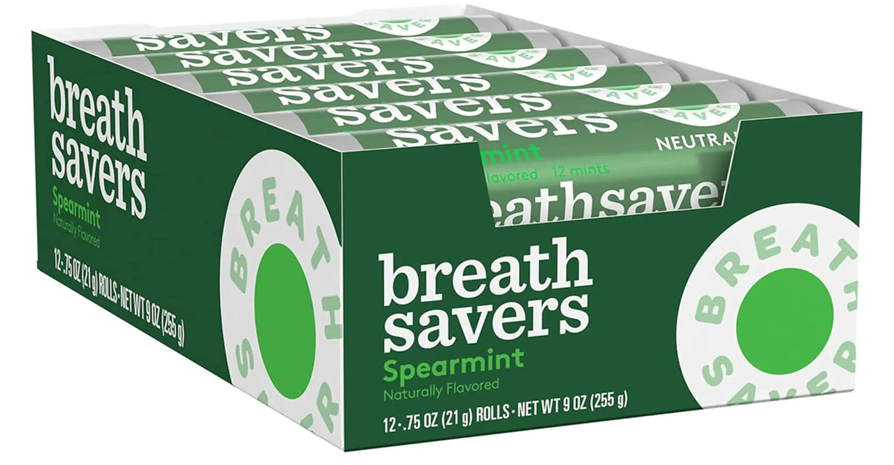 Breath Savers Spearmint Rolls 21g - 12ct