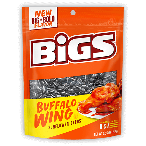 Bigs Buffalo Wing Sunflower Seeds Bag - Case of 12