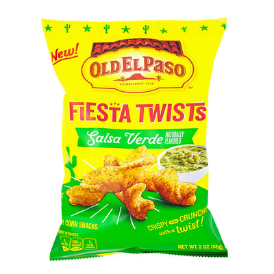 Old El Paso Fiesta Twists Salsa Verde Corn Snack 56g - 6 Pack