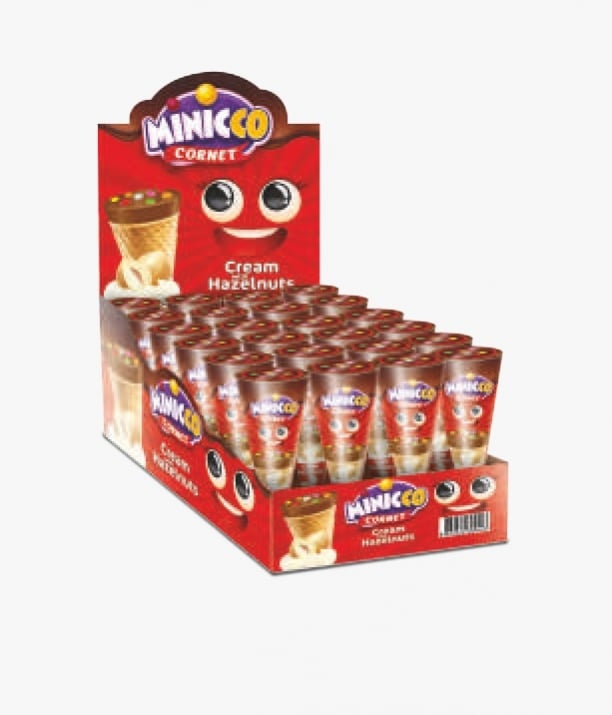 Minicco Cornet Cream with Hazelnuts 25g - 24ct