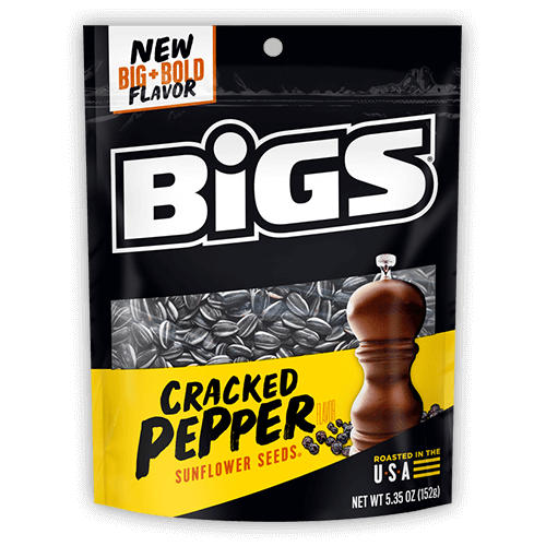 Bigs Cracked Pepper Sunflower Seeds Bag - Case of 12