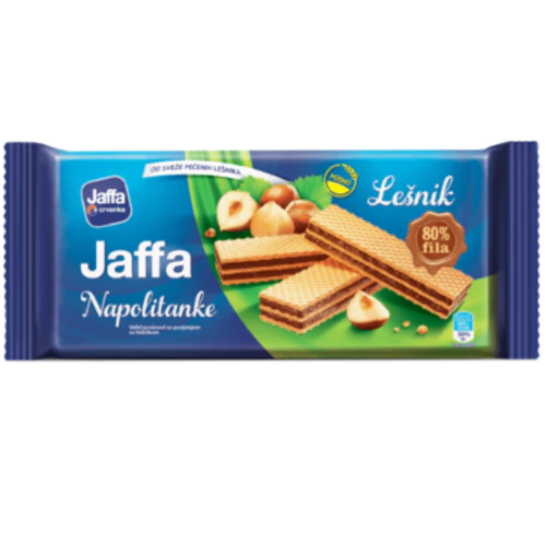 Jaffa Napolitanke Hazelnut Wafers 187g - Case of 12