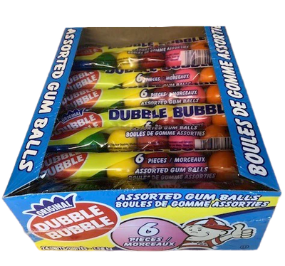 Dubble Bubble 6 piece Assorted Gumballs - 24ct