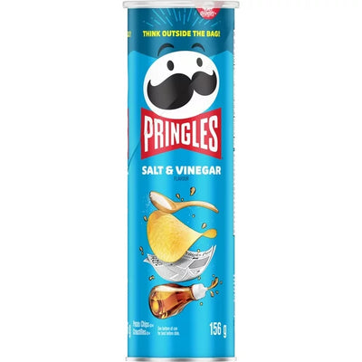 Pringles Salt And Vinegar Potato Chips 156g - Case of 14