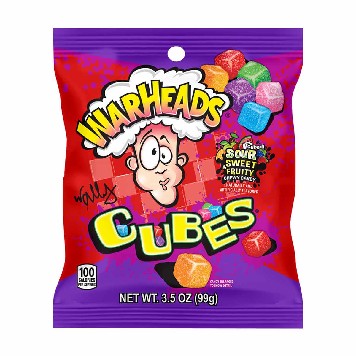 Warheads Cubes Peg Bag 99g - Case of 12