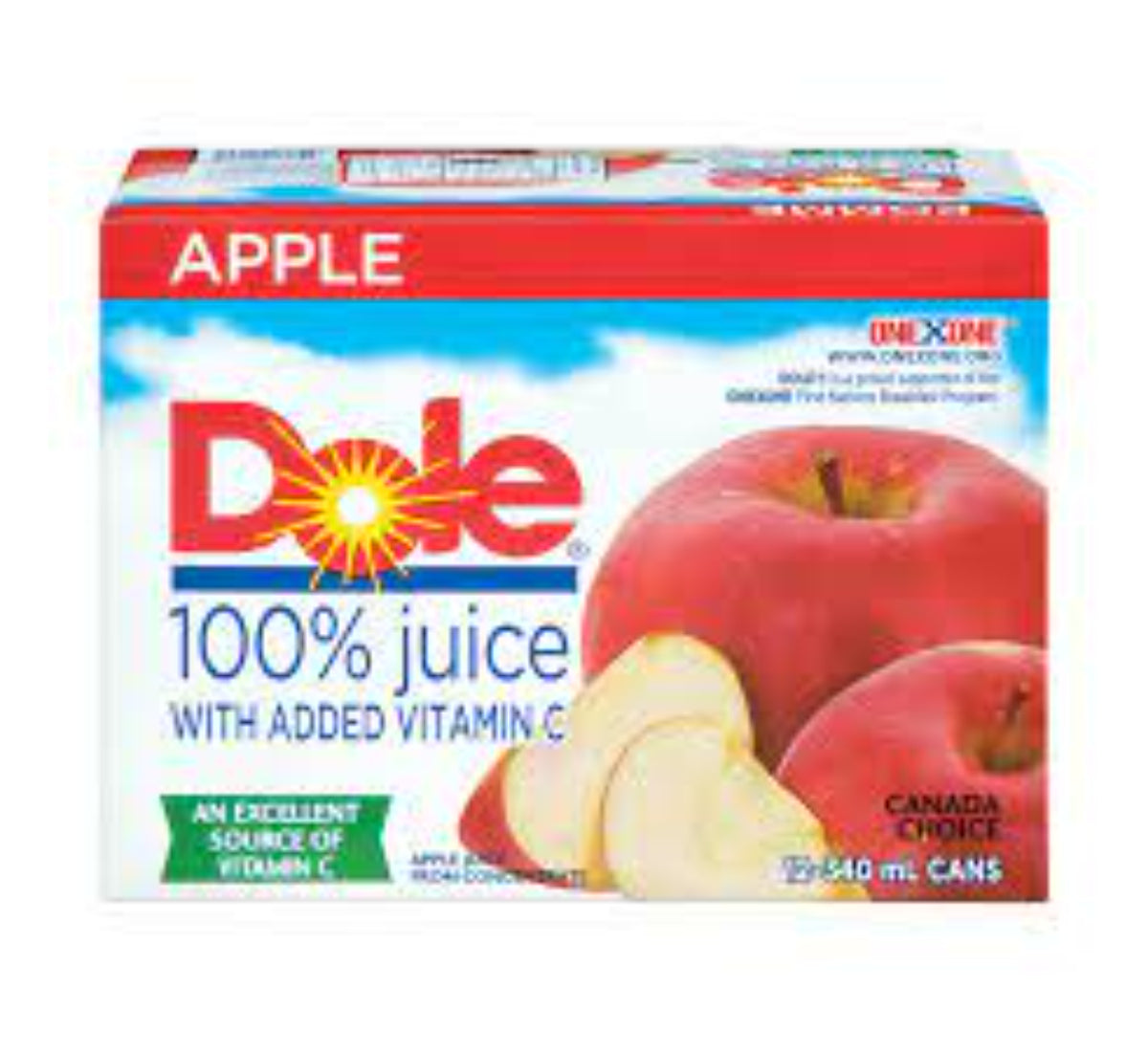 Dole 100% Apple Juice 340ml (12 pack)